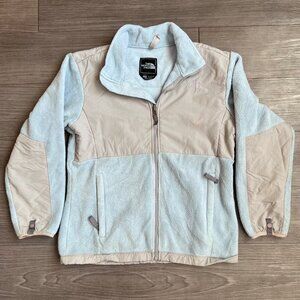 The North Face Youth Denali Fleece Full Zip Jacket Light Blue Girls Size L